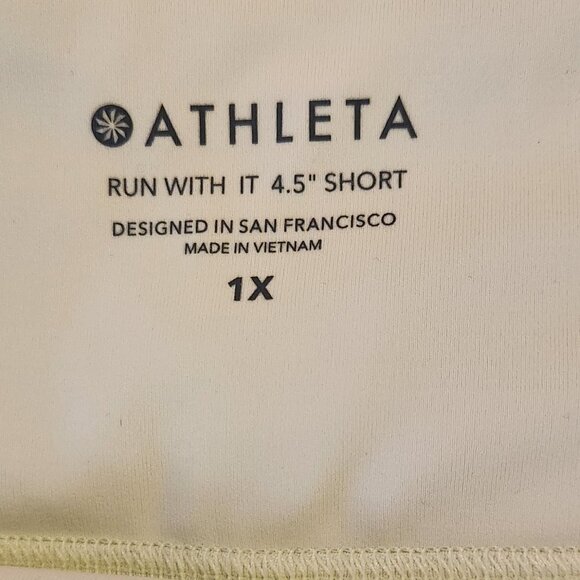NWT ATHLETA Run With It Shorts 4.5" - Iced Lemon - Size 1X - Picture 7 of 9